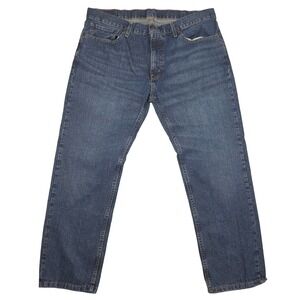 Levi Strauss 559 Mens Jeans Relaxed Fit Straight Leg Dark Wash Distressed 38x30